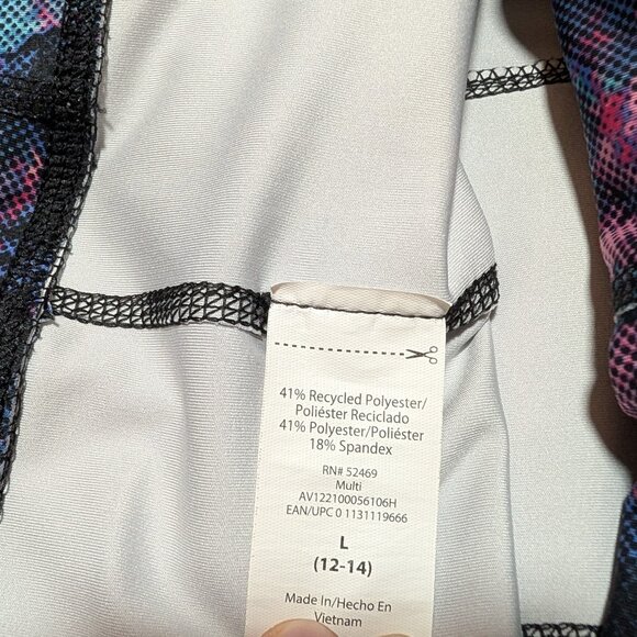 Avia Women's Colorful Pixel‎ Floral Capri Length Leggings Stretch Size Large - Picture 6 of 6